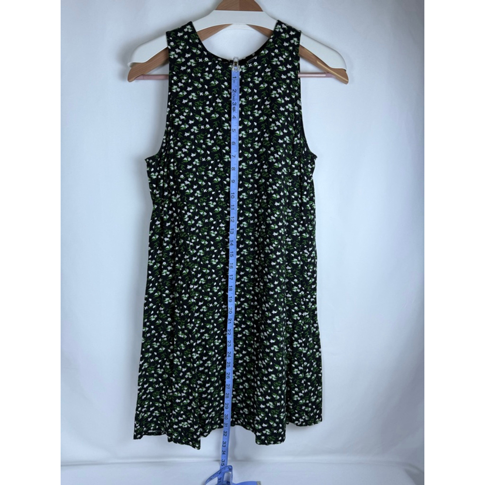 Women's Old Navy Black White Green Floral Mini Dress Size L $5 w/$25 purchase - Picture 3 of 9